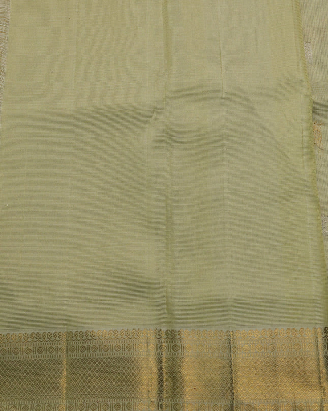 Pista Green Pure Kanchipuram Kota Saree