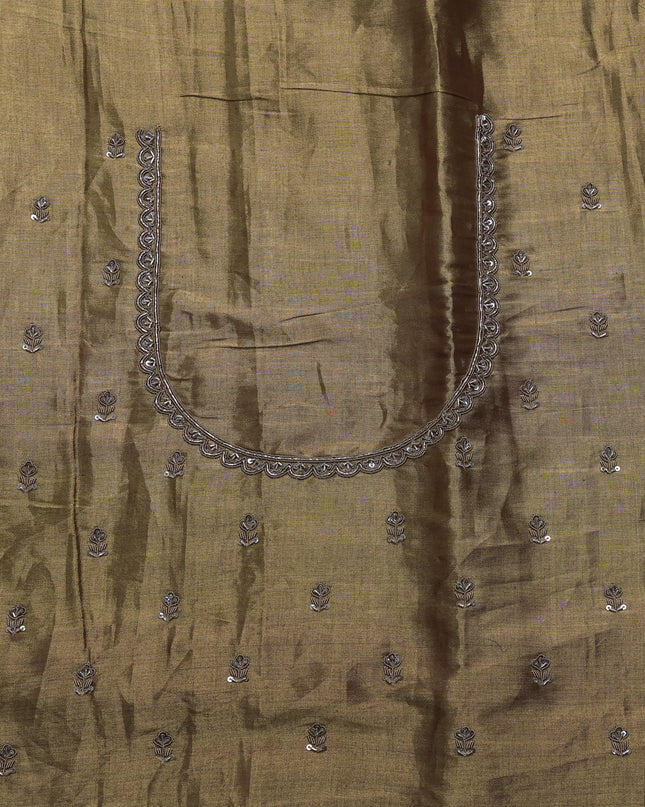 Multi Colour Tissue Silk Saree With Zardosi Work