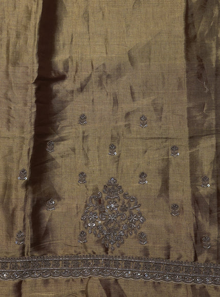 Multi Colour Tissue Silk Saree With Zardosi Work