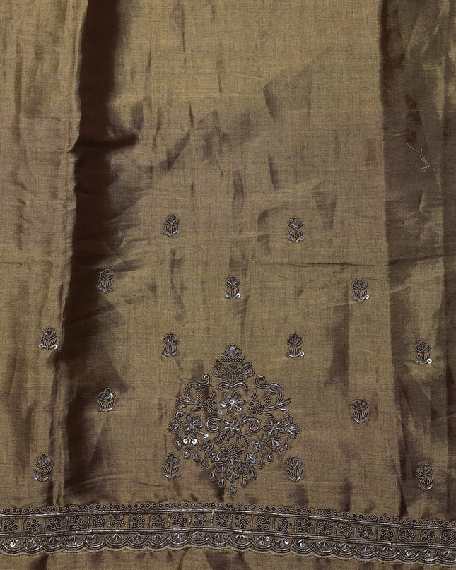 Multi Colour Tissue Silk Saree With Zardosi Work