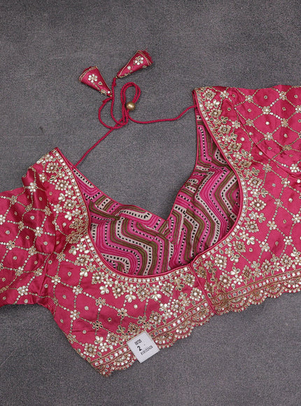 Pink Shade Tissue Silk Saree With Embroidery Readymade Blouse