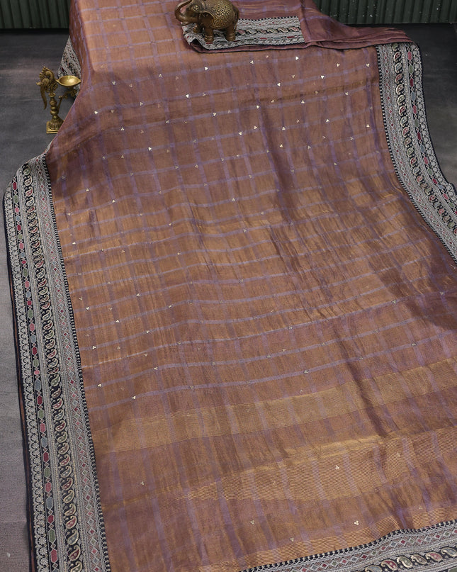 Mild Purple Tissue Silk Saree