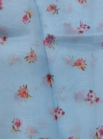 Pastel Blue Organza Silk Saree
