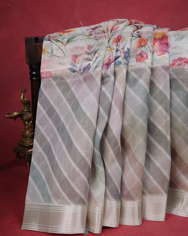 Off White Organza Silk Saree