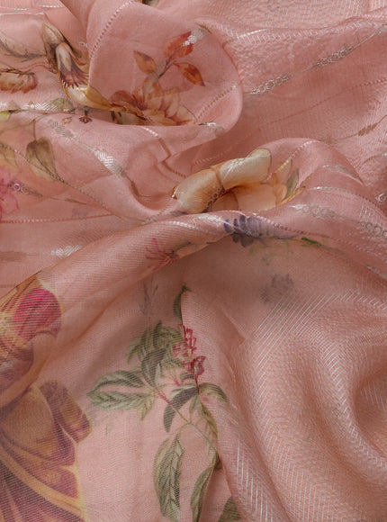 Pastel Pink Organza Silk Saree