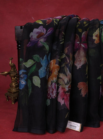 Black Organza Silk Saree
