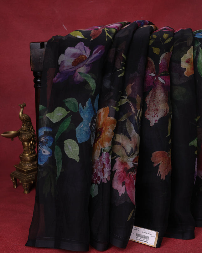 Black Organza Silk Saree