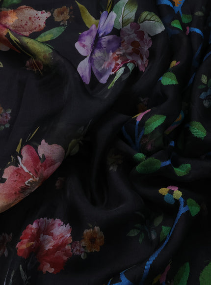 Black Organza Silk Saree