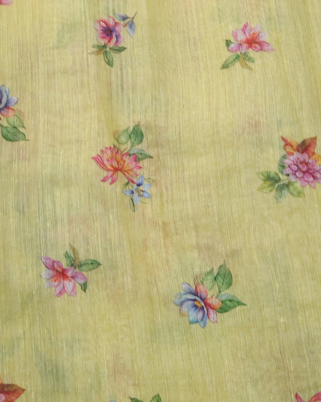Yellow Organza Silk Saree
