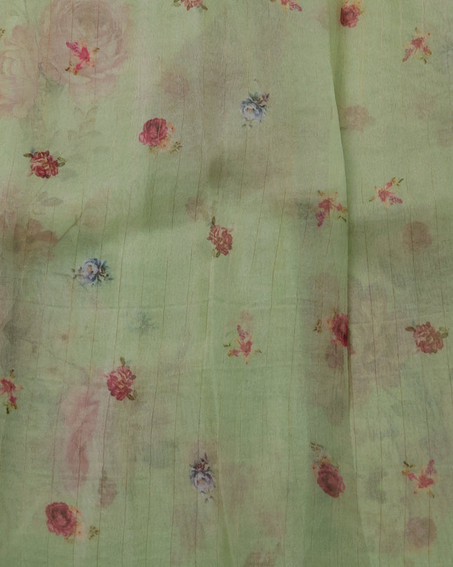 Pista Green Organza Silk Saree