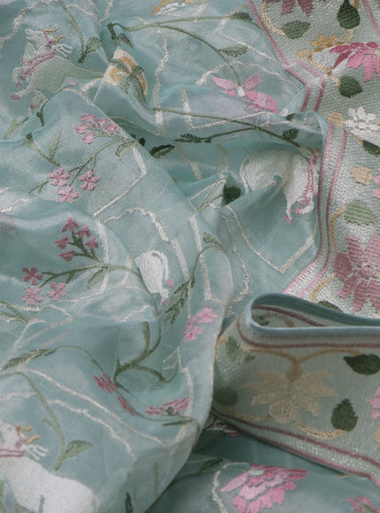 Pastel Blue Tissue Silk Saree