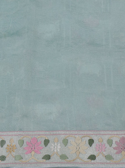 Pastel Blue Tissue Silk Saree