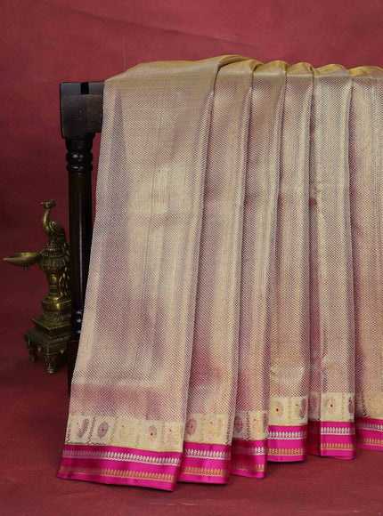 Gold-Pink Kanchipuram Tissue Silk Saree