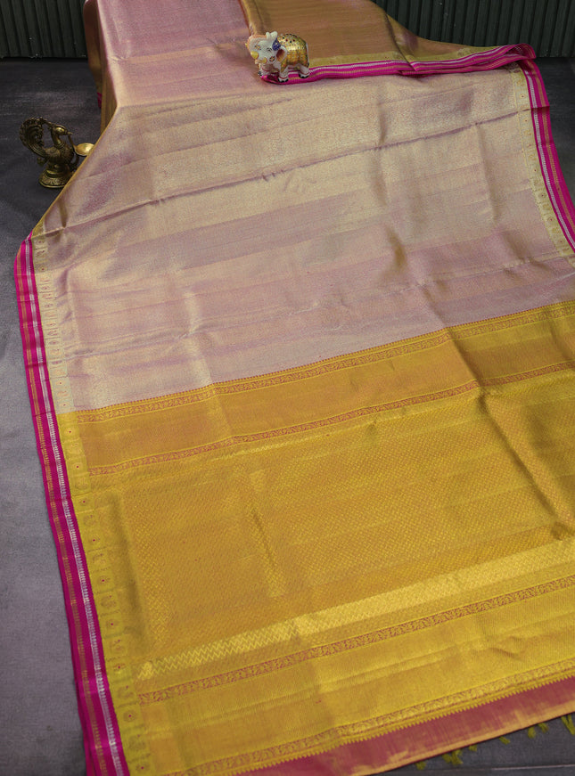 Gold-Pink Kanchipuram Tissue Silk Saree