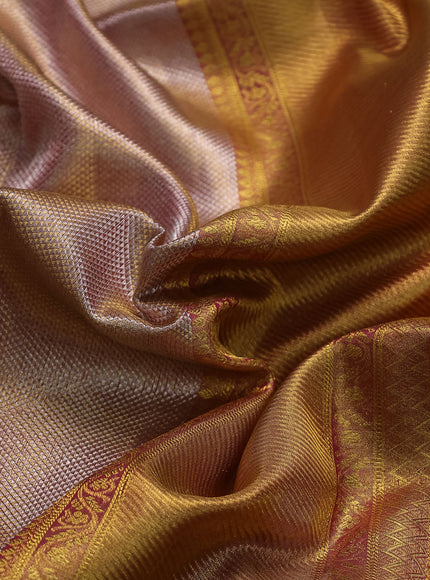 Gold-Pink Kanchipuram Tissue Silk Saree