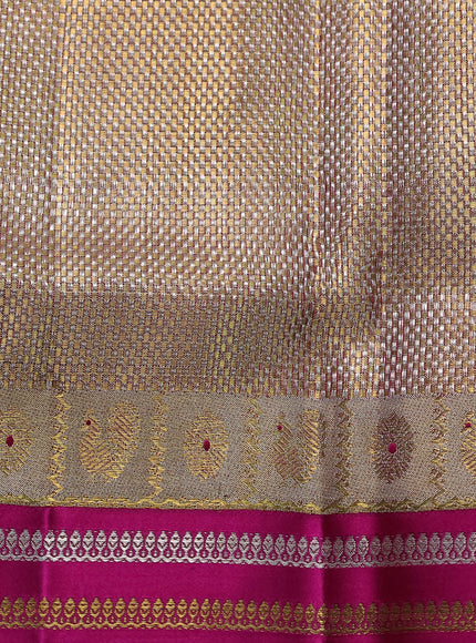 Gold-Pink Kanchipuram Tissue Silk Saree