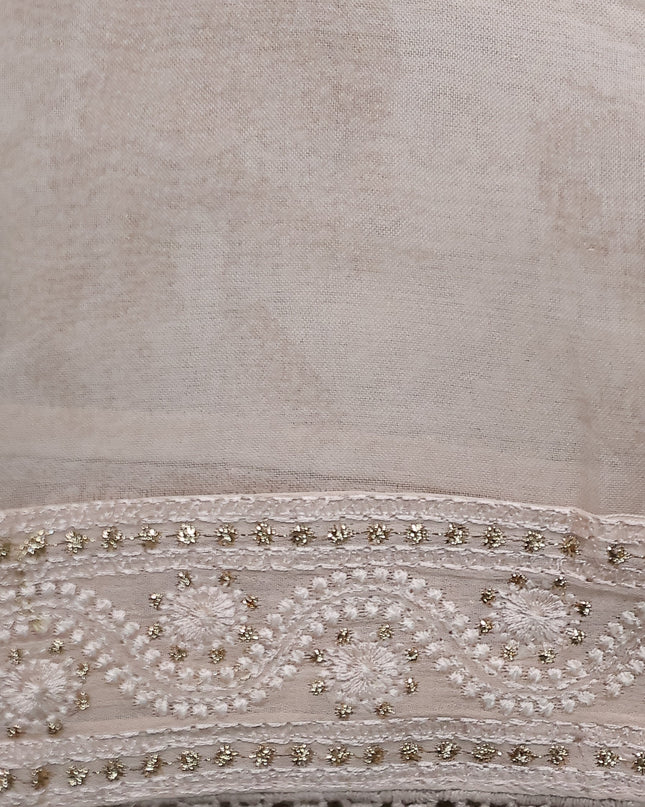 Beige Organza Silk Saree
