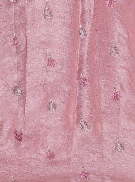 Peach Organza Silk Saree