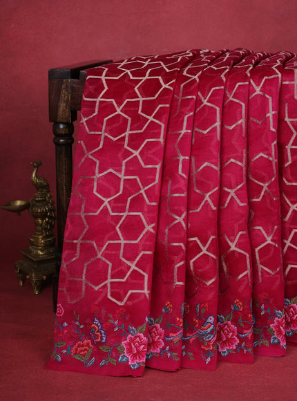 Pink Organza Silk Saree