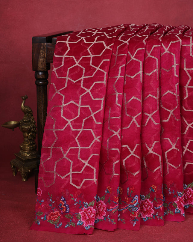 Pink Organza Silk Saree