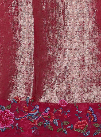 Pink Organza Silk Saree