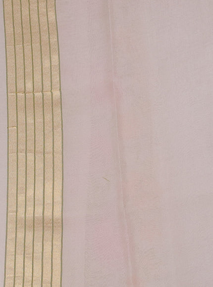Cream Banarasi Kora Silk Saree