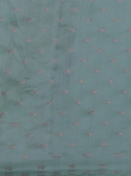 Teal Blue Organza Hand Painted Silk Saree