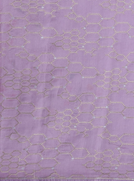 Mild Lavender Organza Hand Painted Silk Saree