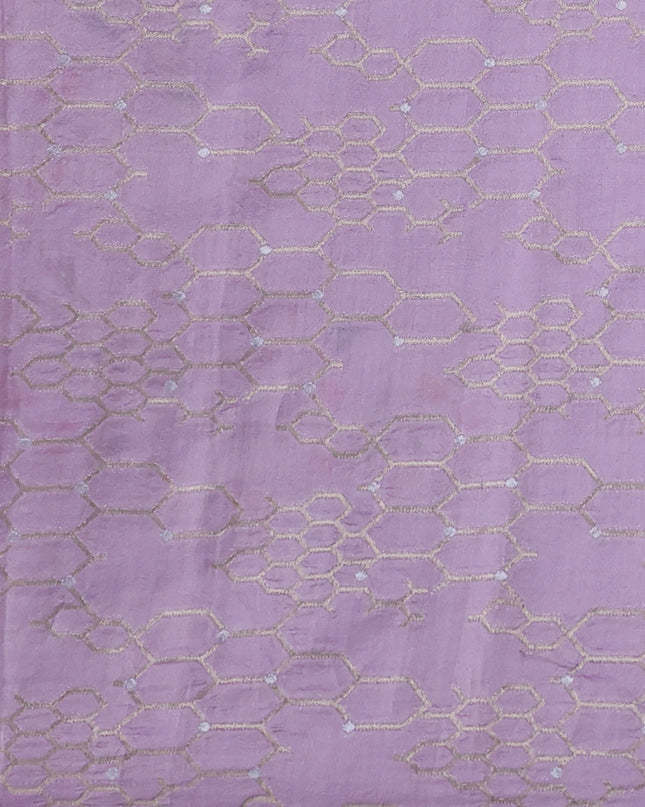Mild Lavender Organza Hand Painted Silk Saree
