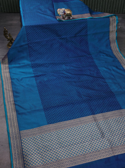 Peacock Blue Banarasi Tanshoi Silk Saree