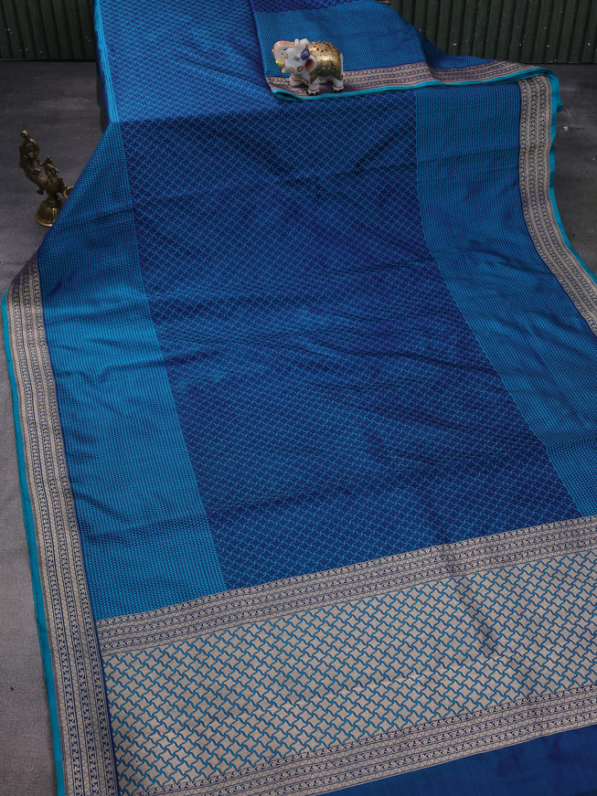 Peacock Blue Banarasi Tanshoi Silk Saree