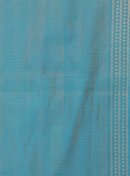 Peacock Blue Banarasi Tanshoi Silk Saree