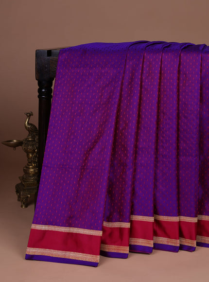 Purple -Red Banarasi Tanshoi Silk Saree
