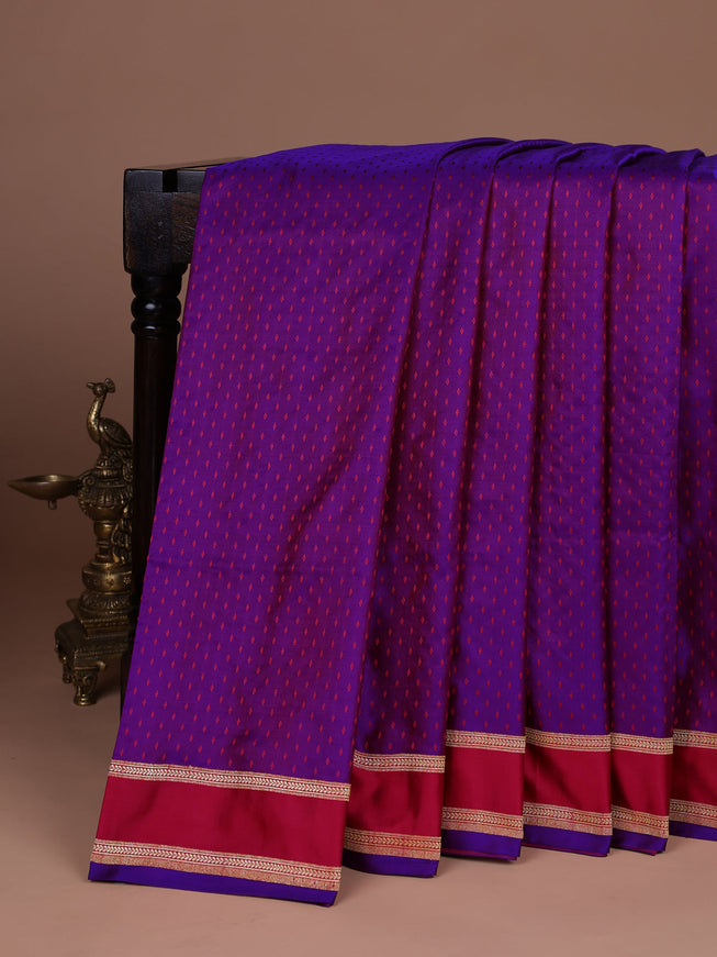 Purple -Red Banarasi Tanshoi Silk Saree