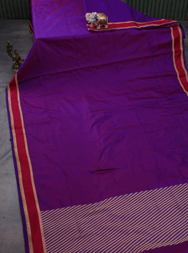 Purple -Red Banarasi Tanshoi Silk Saree