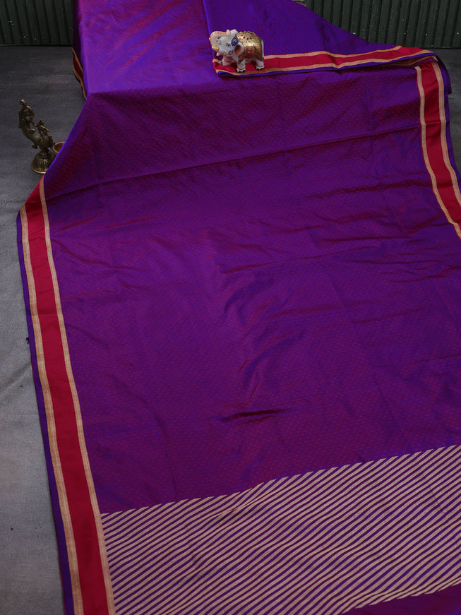 Purple -Red Banarasi Tanshoi Silk Saree