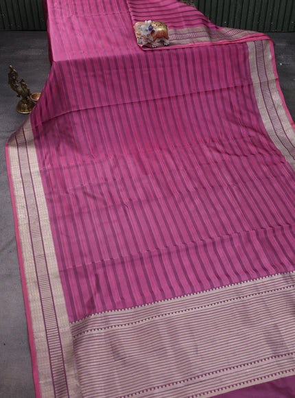 Mauve Pink Banarasi Tanshoi Silk Saree