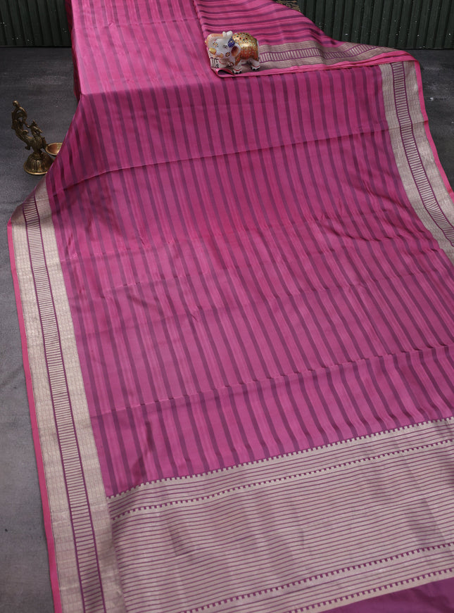 Mauve Pink Banarasi Tanshoi Silk Saree