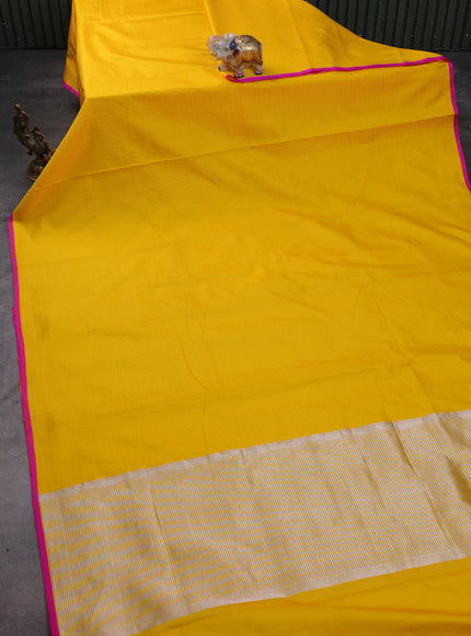 Mango Yellow Banarasi Tanshoi Silk Saree