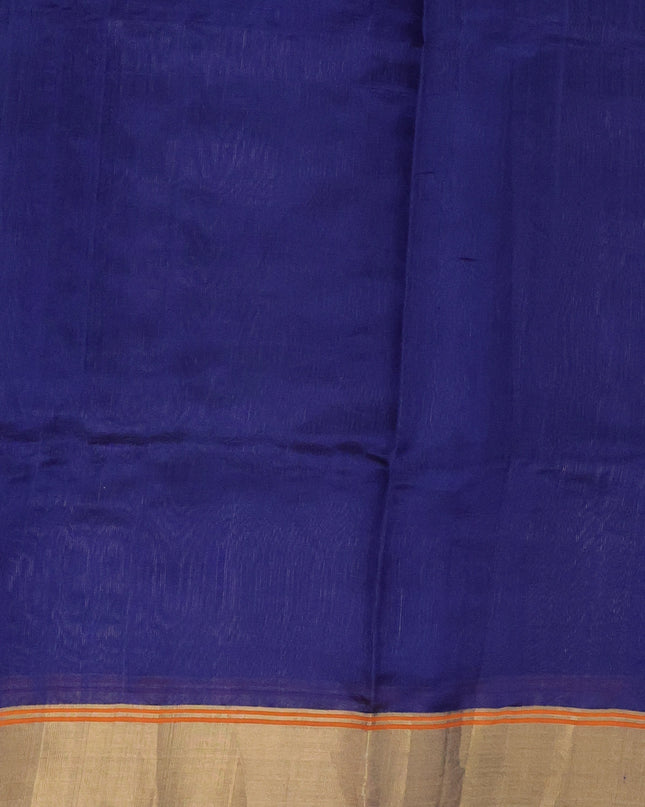 Blue-Orange Chanderi Silk Saree