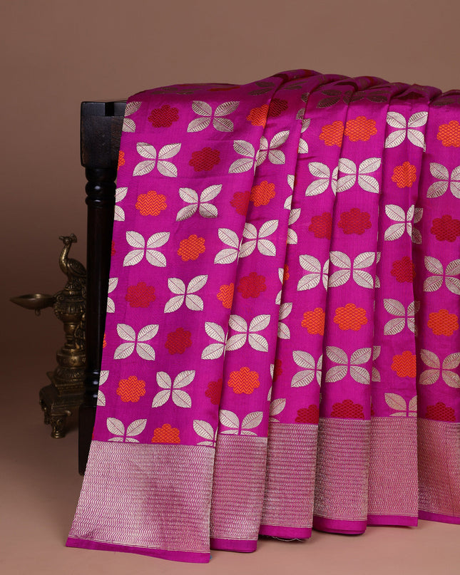 Pink Chanderi Silk Saree