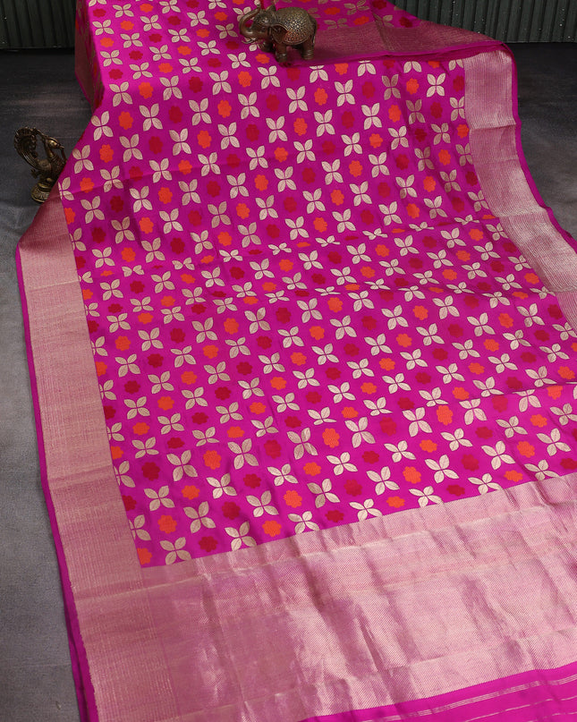 Pink Chanderi Silk Saree