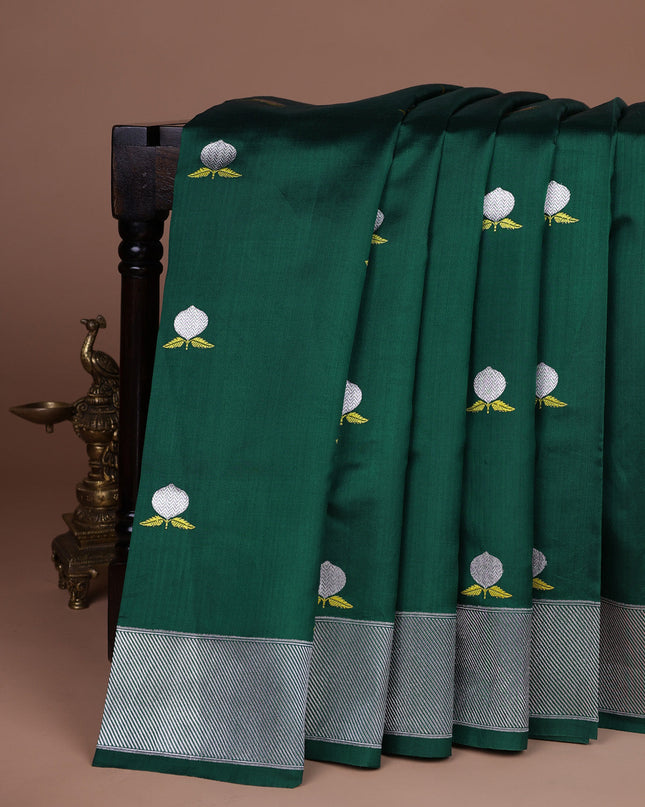 Peacock Green Chanderi Silk Saree