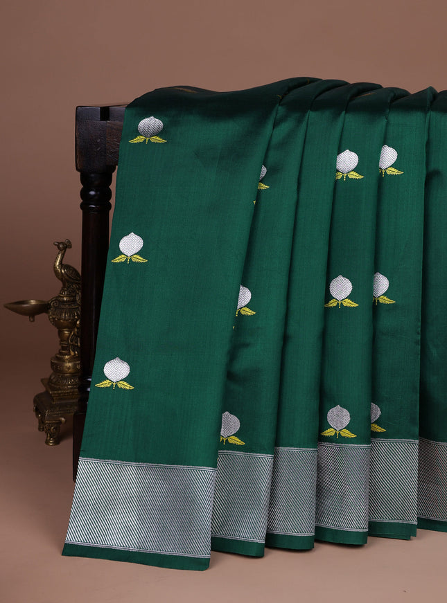 Peacock Green Chanderi Silk Saree