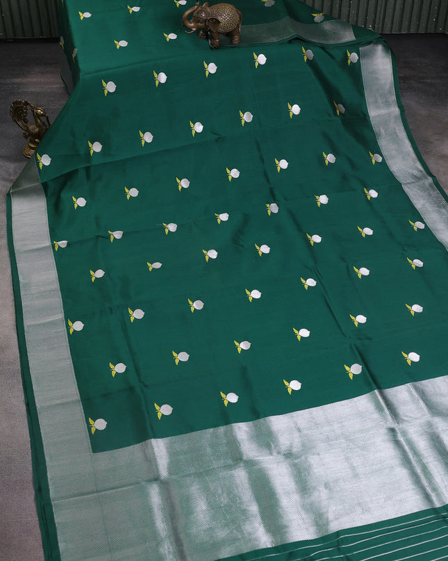 Peacock Green Chanderi Silk Saree