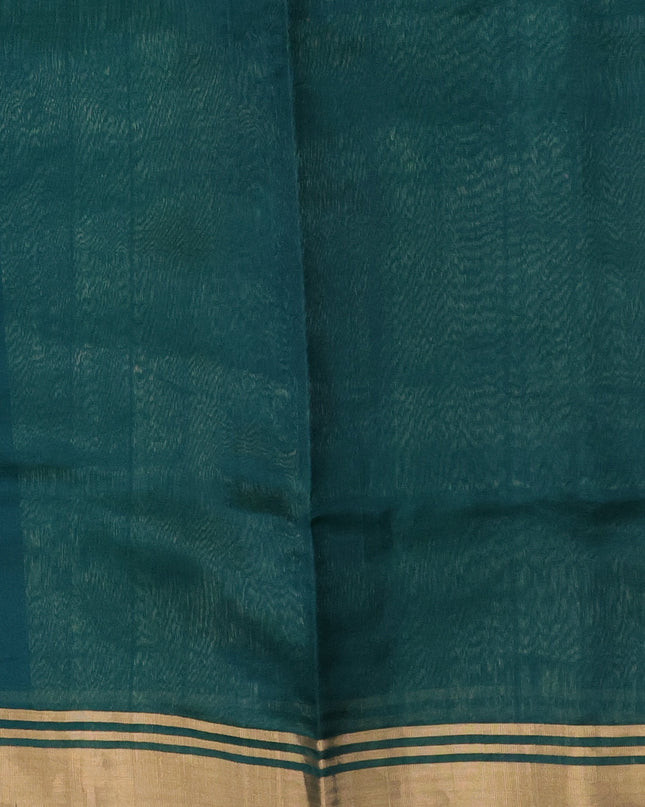 Peacock Green Chanderi Silk Saree