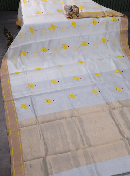 Off White Chanderi Silk Saree