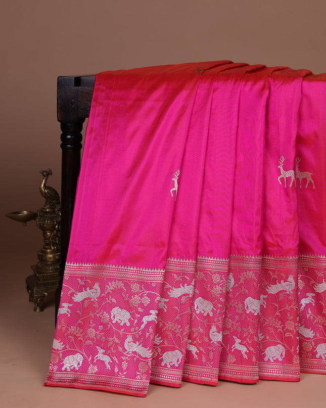 Pink Banarasi Silk Saree