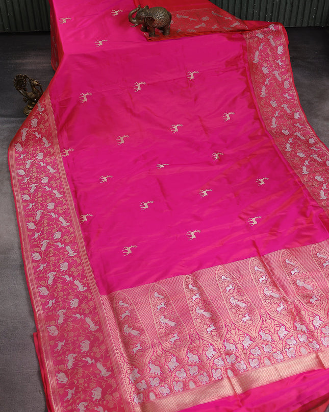 Pink Banarasi Silk Saree