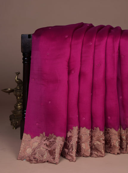 Pink Organza Silk Saree